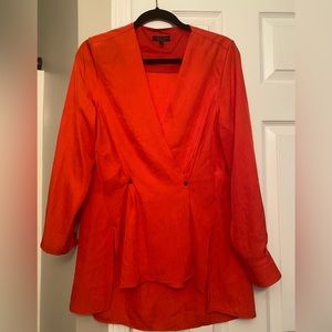 Rag & Bone Debbie Top long sleeve tunic , red, medium